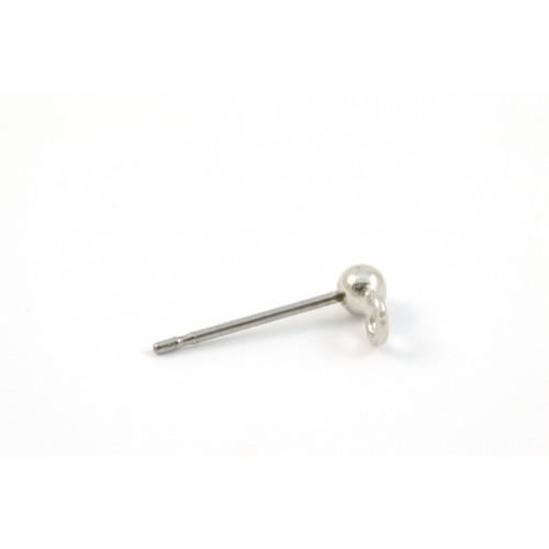 EAR POST 3MM BALL SILVER PLATED